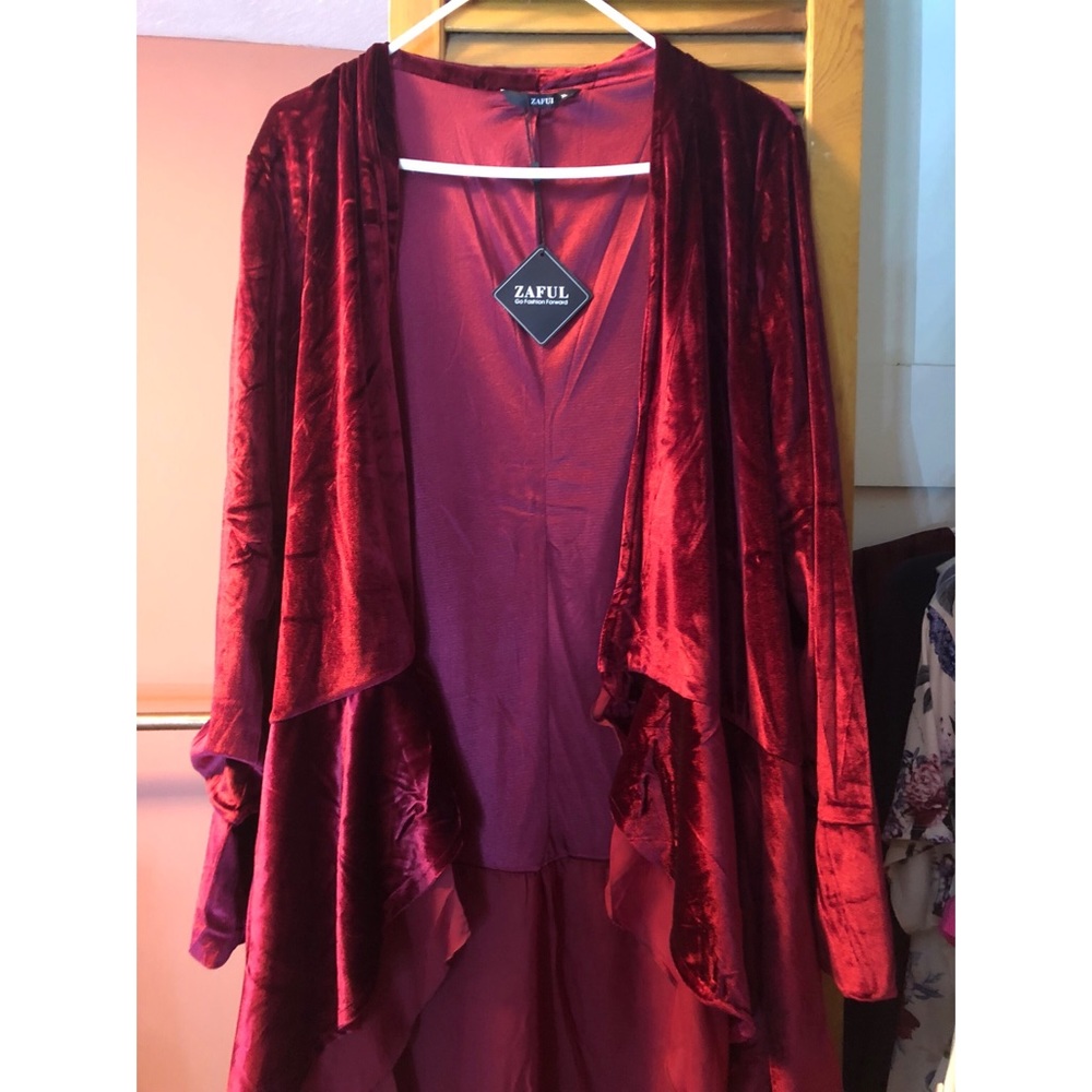ZAFUL XL velvet flowy kimono